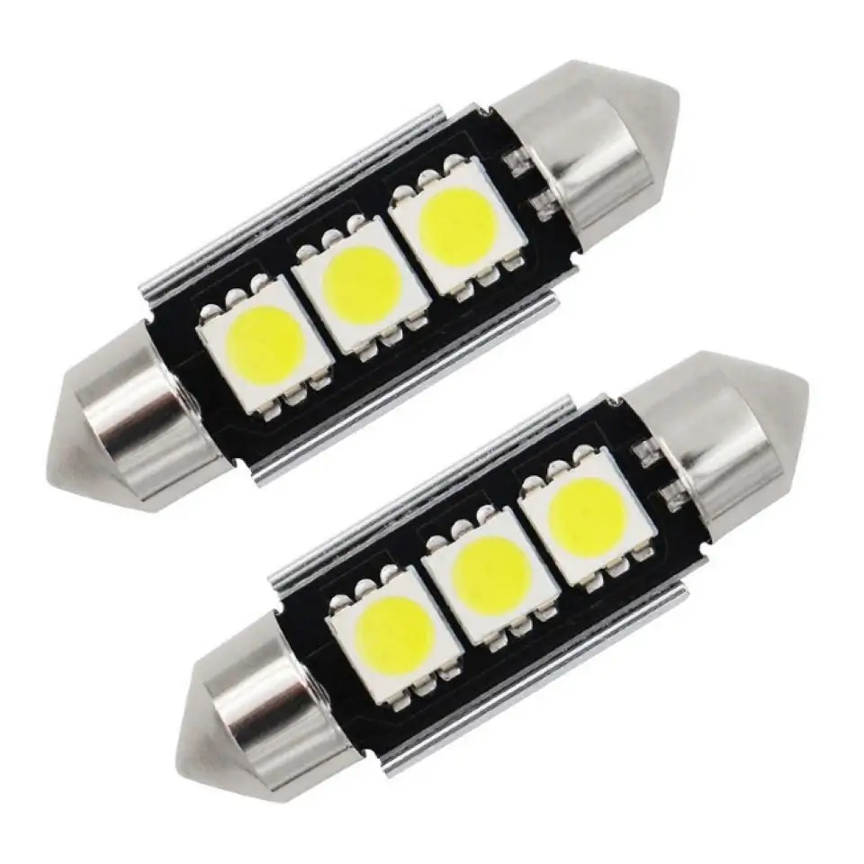 Lampadina a festone a LED CANBUS Error Free 36/39MM 5050 3 lampadine a LED a festone SMD per luci di porta targa a cupola per auto 12V