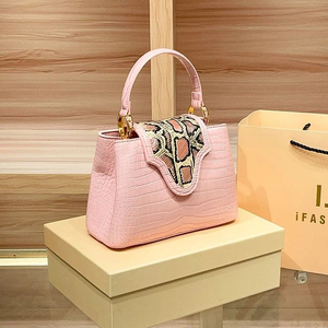 Genuine Leather High-end Light Luxury <strong>Python</strong> <strong>Pattern</strong> Handbag <strong>Bag</strong> Women's New Niche Fashionable All-match Shoulder Crossbody <strong>Bag</strong>
