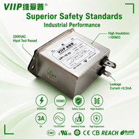 Filtre anti-bruit EMI pour entrée IEC VIP1-1E-03 B011X0752 3A 115/250VAC avec fusible intégré et interrupteur, filtre CEM pour ligne d'alimentation électronique