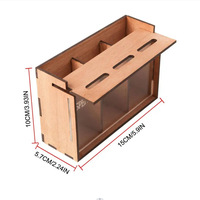 Tirelire en bois à trois compartiments pour enfants Boîte à monnaie transfrontalière amovible pour l'épargne