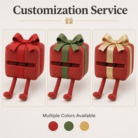 Boîte cadeau de Noël en tissu texturé, peluche avec pattes tombantes pour le confort sensoriel, jouet anti-stress pour adultes