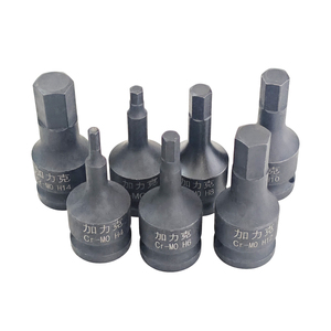 Juego de llaves de vaso hexagonales industriales de 1/2 pulgada, incluye H4, H5, H6, H8, H10, H12, H14, 60 mm, acero aleado Cr-Mo, acabado negro, para carraca - Product Image 5