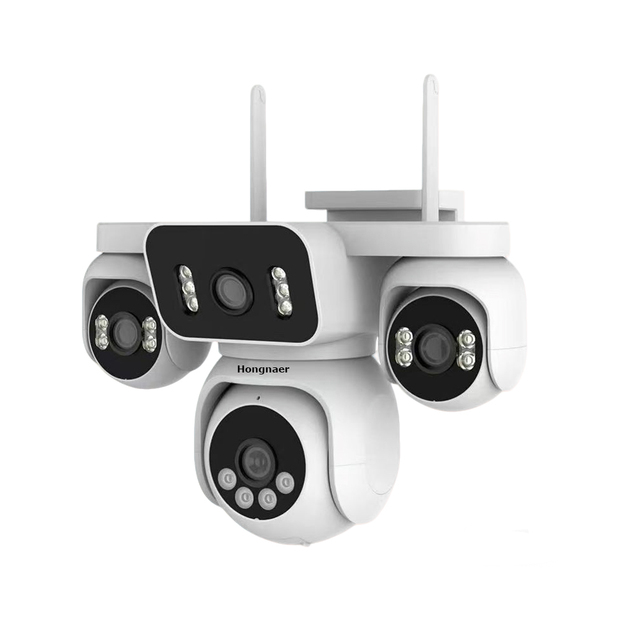 Hongnaer 20MP Outdoor 4G Sim Card Home Wireless Surveillance IP Camera HiEasy 4 Lenses PTZ 360 4G Security CCTV Network Camera