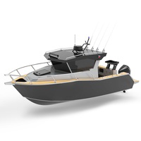 Yacht sportif personnalisable Kinocean avec cabine fermée toutes saisons, séjours confortables de nuit, moteur in-bord, coque en aluminium