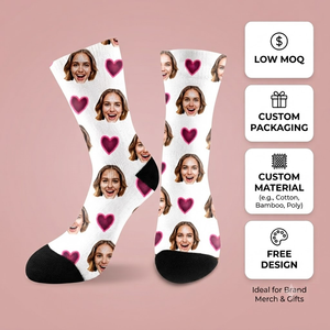 Calcetines Personalizados <span class=keywords><strong>JINGOU</strong></span> con Foto Impresa, Diseño de Sublimación con Imagen Propia, Calcetines Personalizados al por Mayor con Impresión Completa - Product Image 1