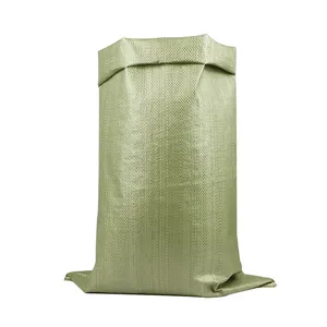 A buon mercato all'ingrosso 25kg 50kg pp tessuto polipropilene sacchetti sacco di sabbia sacchetto di cemento verde immondizia pp sacchetto tessuto 50kg sacco