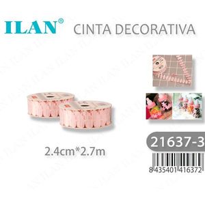 Nastro Decorativo Ilan 2.4cm x 2.7m Rosa Fantasia per Artigianato e Decorazione - Product Image 3