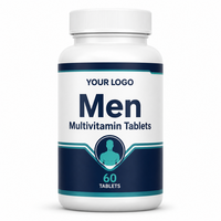 Tablet Multivitamin Harian Pria untuk Energi, Imunitas, dan Kesehatan Pencernaan, Suplemen Nutrisi Komprehensif, 60 Tablet