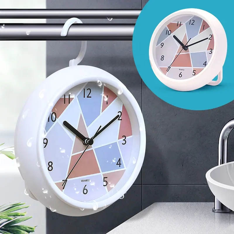 Fashionable Bathroom Kitchen Waterproof Clock with Hanger Alarm Digital Table Desk Clock with Bracket