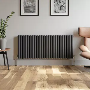 Modern Style Anthracite Double Oval Designer Radiator Ig Water Capacity Room Heating Radiator