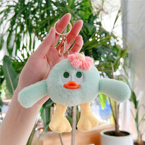 Mignon jouet en <span class=keywords><strong>peluche</strong></span> monstre aux yeux de <span class=keywords><strong>mochi</strong></span>, petit poulet porte-clés, breloque de sac oiseau de dessin animé en coton PP - Product Image 5