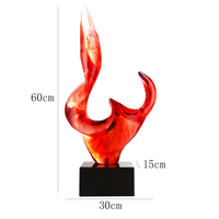 Sculpture en résine abstraite transparente peinte à la main, décoration d'art populaire, cadeau d'affaires, artisanat en résine