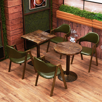 Table de salle à manger moderne en bois avec base en fer, ensemble de meubles
