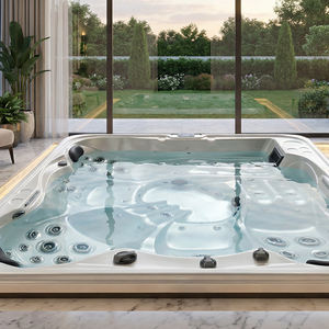 <span class=keywords><strong>Spa</strong></span> de jardin moderne pour 5 adultes et enfants, bain à remous portable en acrylique avec gros jets de massage pour une immersion relaxante - Product Image 1