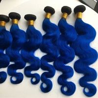 Bundles de cheveux raides brésiliens rose violet bule violet Ombre couleur Remy cheveux humains tissage Bundles Extensions avec fermeture