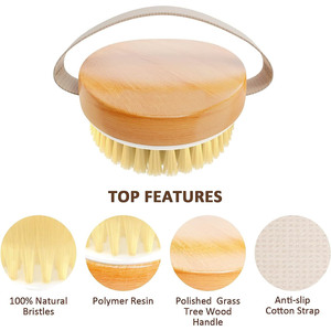 Brosse corporelle SPA en poils naturels pour peaux humides et sèches, masseur de bain doux pour usage domestique - Product Image 2