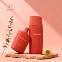 Flacon Mini Oval en PP/PE de 30 ml/50 ml avec Bouchon à Vis et Buse, Vide, Imprimé UV, pour Emballage Cosmétique et Soins de la Peau