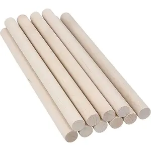 Tiges de cheville en bois de bouleau personnalisées bandes de bois dur rondes multi-usages goupille inachevée bâtons en bois pour bricolage artisanat