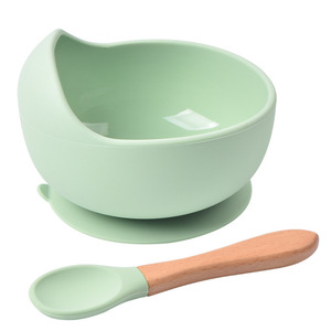 Ensemble bol et cuillère en silicone incassable à ventouse, motif animal, vaisselle personnalisable pour bébé, vaisselle pour tout-petit, sevrage assisté - Product Image 1
