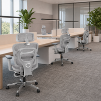 Chaise de bureau ergonomique, chaise de travail respirante en maille, inclinable, avec appui-tête réglable, roulettes pivotantes pour salle de formation