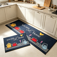 Lot de 2 tapis de cuisine antidérapants et rembourrés, résistants aux taches, lavables, en polyester de épaisseur moyenne, pour évier de cuisine