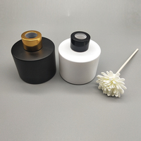 Bouteille diffuseur à roseaux en verre noir mat 100 ml, flacon de parfum rond vide en gros pour parfum d'ambiance