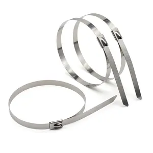 4.6*100mm 304 zip ties banding Wholesale Lock Metal Self Locking Zip Tie Stainless Steel Cable Tie
