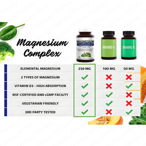 MAGNESIO GLICINATO MALATO MAXIMA ABSORCIÓN AÑADIDO VITAMINA D3 SEMILLAS VERDURAS 120-Cápsula RECIÉN NACIDO EXCLUSIÓN SOPORTE MUSCULAR - Product Image 2