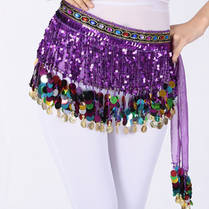 नई डिजाइन लोकप्रिय सेक्सी सेक्विन Tassels बोहेमिया हिप दुपट्टा पेट नृत्य पोशाक के लिए प्रदर्शन - Product Image 5