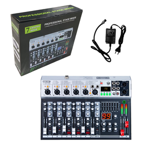 Mezclador <span class=keywords><strong>de</strong></span> Audio Profesional GAX-KS70 <span class=keywords><strong>de</strong></span> 7 Canales <span class=keywords><strong>con</strong></span> USB, Reverberación Digital y Construcción Metálica para Actuaciones en Escenario - Product Image 4
