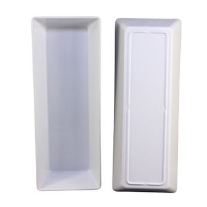 Plateau rectangulaire long en mélamine blanche pour hôtel avec logo personnalisé, plateau de buffet réutilisable, vaisselle - Product Image 4