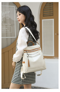 High Quality Women <b>Backpack</b> Purse Fashion Pu Leather <b>Large</b> Designer Travel Bag Ladies Shoulder Bags - Product Image 5