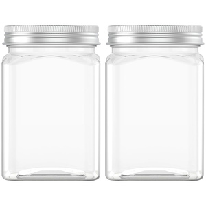 Wholesale 300ml PET Food Grade Plastic Peanut Butter <b>Jars</b> Screw Top Candy <b>Cookie</b> Containers - Product Image 1