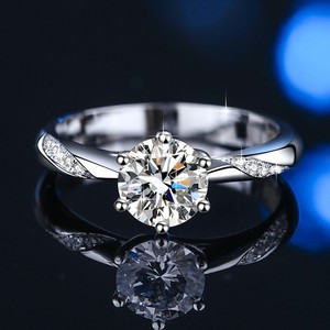 Bague Couronne Psychic Moissanite 50 Points/1/2/3 Carats Argent Sterling S925 Plaqué Blanc Vente Chaude Transfrontalière pour Femmes - Product Image 5