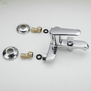 Современный настенный смеситель для ванной с двойной ручкой - Product Image 2