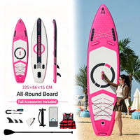 Planche de Stand Up Paddle Gonflable Personnalisée pour Tourisme 335x86x15cm, Kit Complet Offshore en PVC Ultra Stable avec Gilet de Sauvetage, Pompe, Pagaie et Sac à Dos
