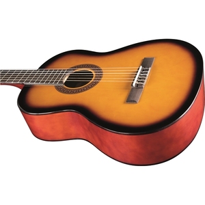 EKO GUITARS-Sunburst Guitarras clásicas para principiantes Linden Top Cuello de abedul y diapasón y acabado brillante - Product Image 4