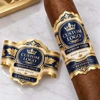 Étiquettes personnalisées de luxe pour cigares, en papier texturé avec impression UV et dorure à chaud, pour cigares faits main