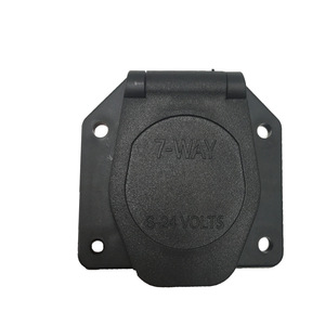 7 Pin Waterproof Trailer <b>Plug</b> Socket Cover Ip66 Abs Black For Rv Adapter Taillight Signal Connector - Product Image 3