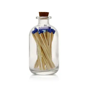 KDG Brand Decor Matches for Candles with Glass Jar 75mm Wooden Matches in Glass Jars