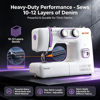Máquina de Coser Portátil Multifuncional E300 para Uso Doméstico, Mini Máquina de Coser Computarizada Portátil