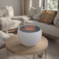 Portable 100ml ultrasons électrique humidificateur d'air de table feu flamme en plastique huile essentielle diffuseur d'arôme