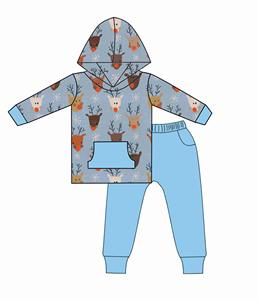 Qingli OEM No tariffario carino Set felpa con cappuccio per ragazza con motivo fragola Design personalizzato per ragazze Set di abbigliamento per bambini - Product Image 6