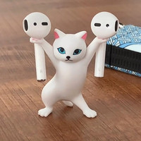 Porte-stylo chat japonais, jouet pour enfants, cadeau d'anniversaire, figurine de chat haltérophile, porte-stylos, figurine de danse, animaux