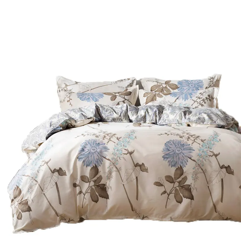 Hot sale home textile preço barato macio luxo consolador lençol cama cama conjunto para casa chinês cama conjunto capa de edredão