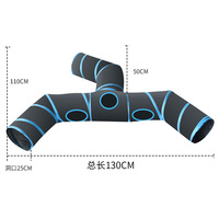 Jouet tunnel pliable multifonctionnel de luxe en flanelle avec oreilles de chat arc-en-ciel, apaisant, sécurisé et interactif, un best-seller
