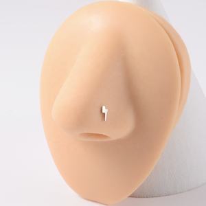 G23 टाइटेनियम पुश-इन महिलाओं के लिए नाक की हड्डी के स्टड-कर्व्ड नोस्ट्रिल नाक नाखून 20 ग्राम शादी के गहने - Product Image 6