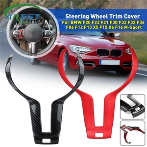Moldura para Volante Audew, <span class=keywords><strong>Rojo</strong></span> Esmerilado, ABS, para <span class=keywords><strong>BMW</strong></span> F20/F22/F21/F30/F32/F33/F36/F06/F12/F13/X5/F15/<span class=keywords><strong>X6</strong></span>/F16/M-Sport, <span class=keywords><strong>Interior</strong></span> - Product Image 1