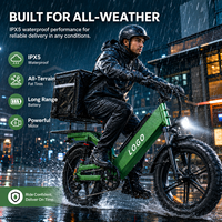 D55 Elektrikli Kargo Bisikleti 20 inç Şişman Lastik 48V 750W Fırçasız Motor Alüminyum Gövde Entegre Bataryalı Teslimat E-Bisikleti