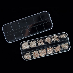 Boîte de <span class=keywords><strong>rangement</strong></span> professionnelle portable pour outils de <span class=keywords><strong>nail</strong></span> <span class=keywords><strong>art</strong></span> et bijoux avec 12 compartiments, présentoir organisateur en acrylique pour strass - Product Image 3